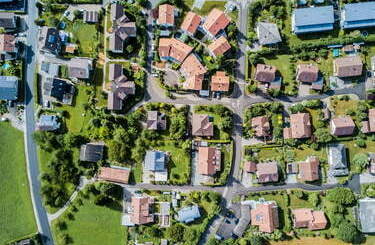 Widok miasta z lotu ptaka